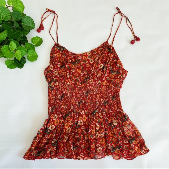 FARM Rio Tops - Anthropologie | Farm Rio Meg Cami Red Floral Large